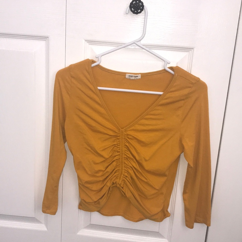 3/4 Sleeve Yellow Top